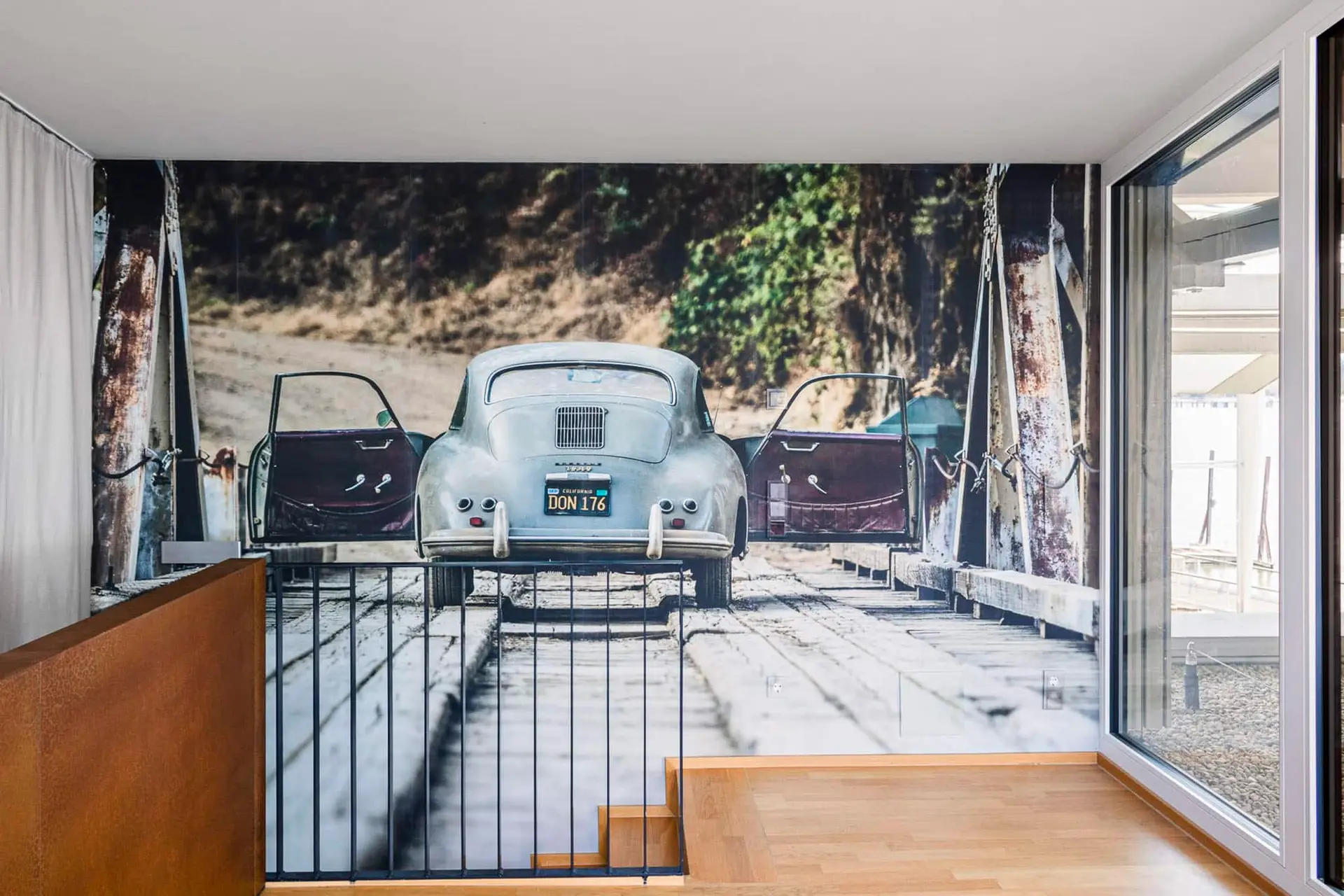 Wohnzimmer Tapete mit Vintage Auto, Referenz das wohnwerk